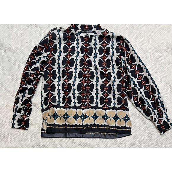 Ann Taylor Tops - Ann Taylor Women's Floral Geometric Long Sleeve Blouse Size Small Office Classic